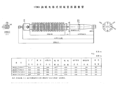 170KV油紙電容式短尾變壓器